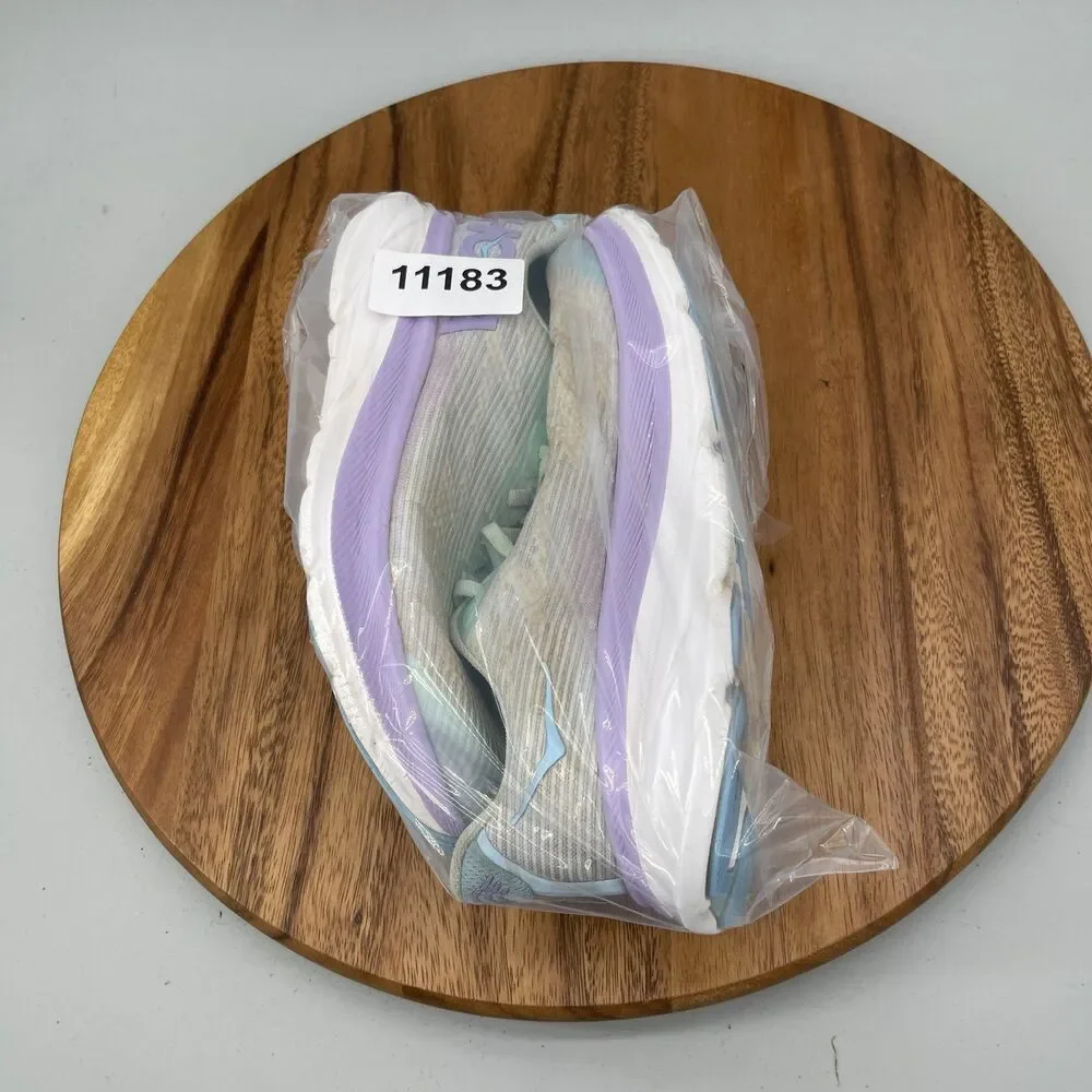 Hoka One One Clifton 9 Shoes Youth Size 6 MD White Purple Running Walking